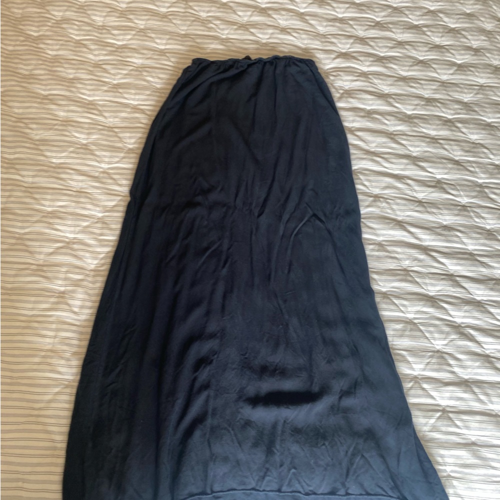 Brandy Melville navy maxi skirt with lace trim on top